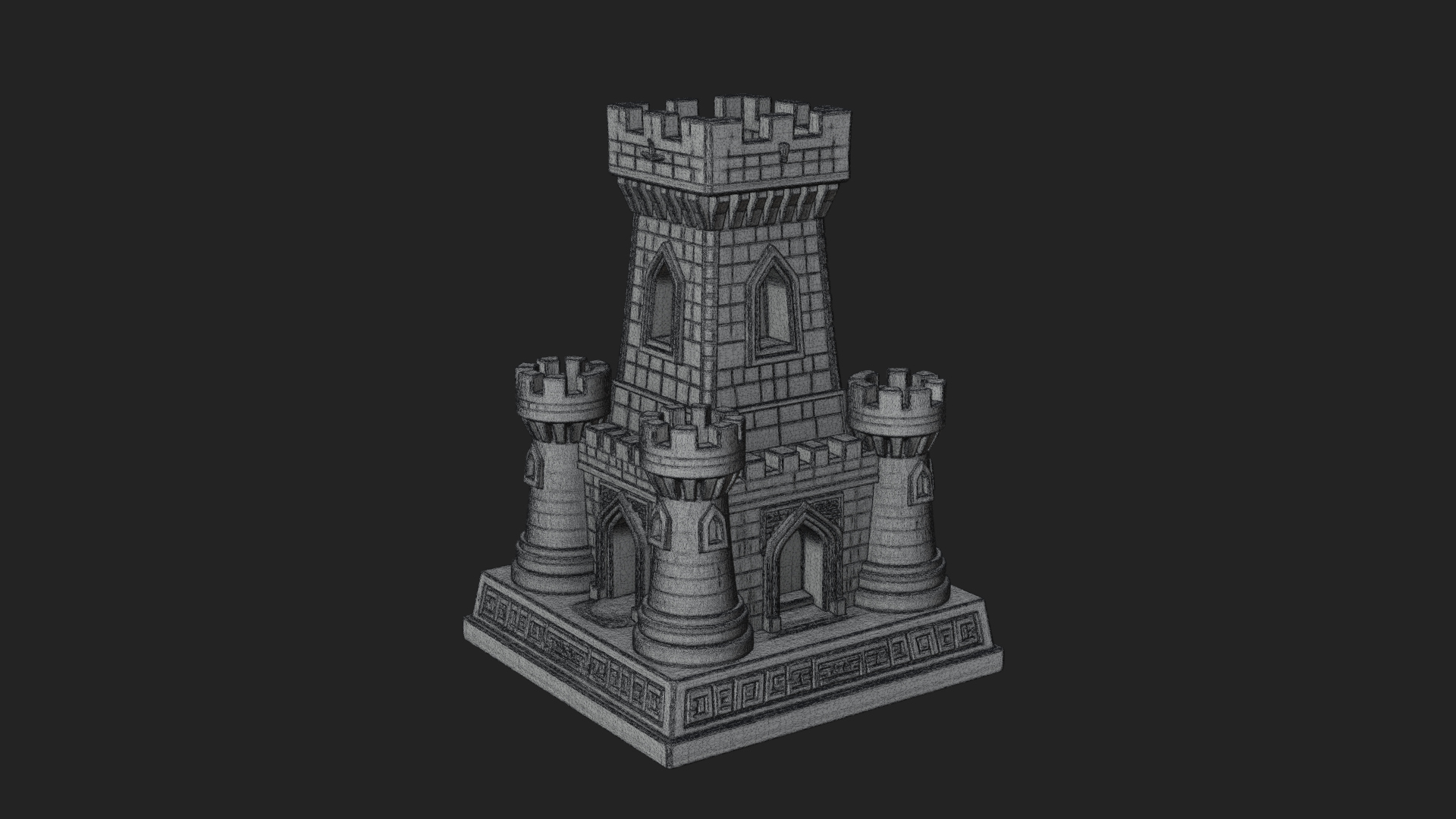 Castle Rook Chess Tower Design 17 3D Print Model 3D Model