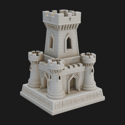 Castle Rook Chess Tower Design 17 3D Print Model