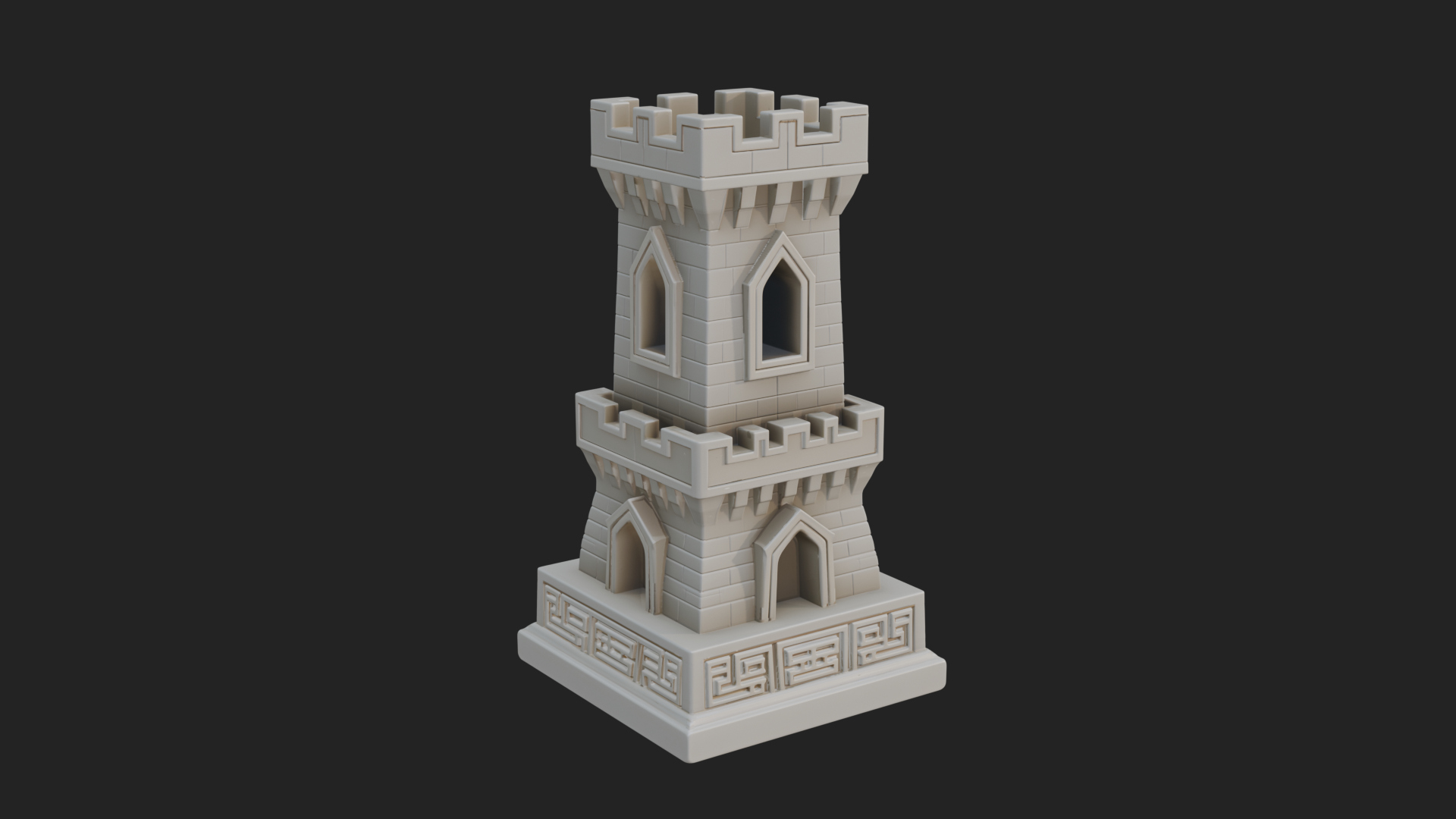 Castle Rook Chess Tower Design 18 3D Print Model 3D Model