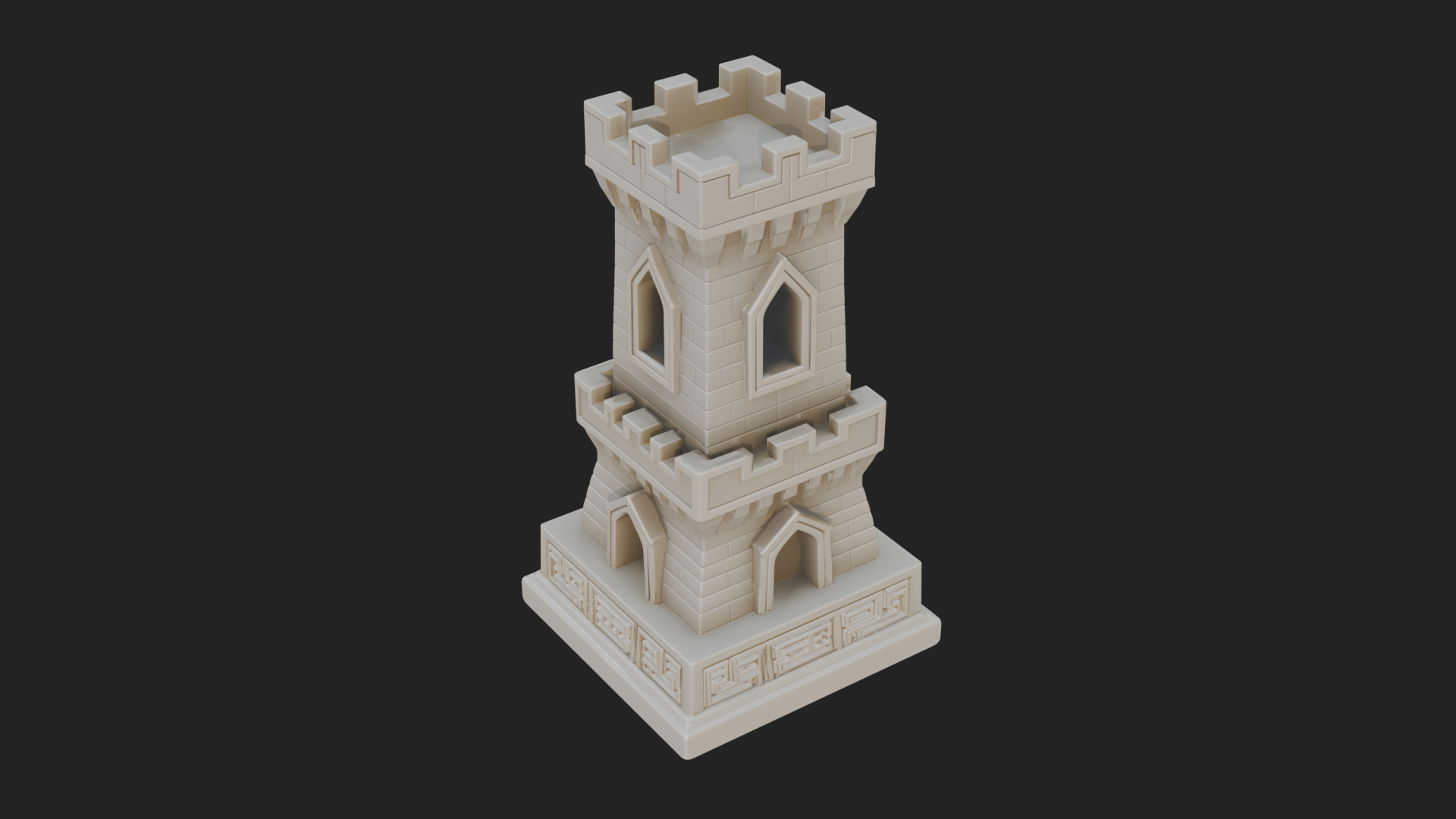Castle Rook Chess Tower Design 18 3D Print Model 3D Model
