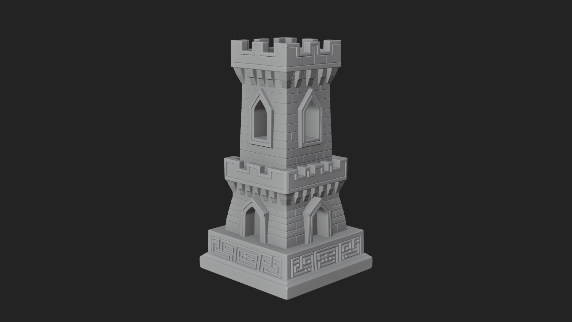 Castle Rook Chess Tower Design 18 3D Print Model 3D Model
