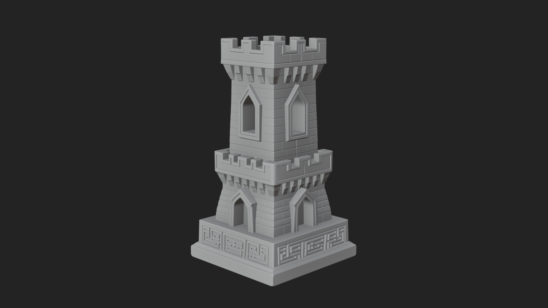 Castle Rook Chess Tower Design 18 3D Print Model 3D Model