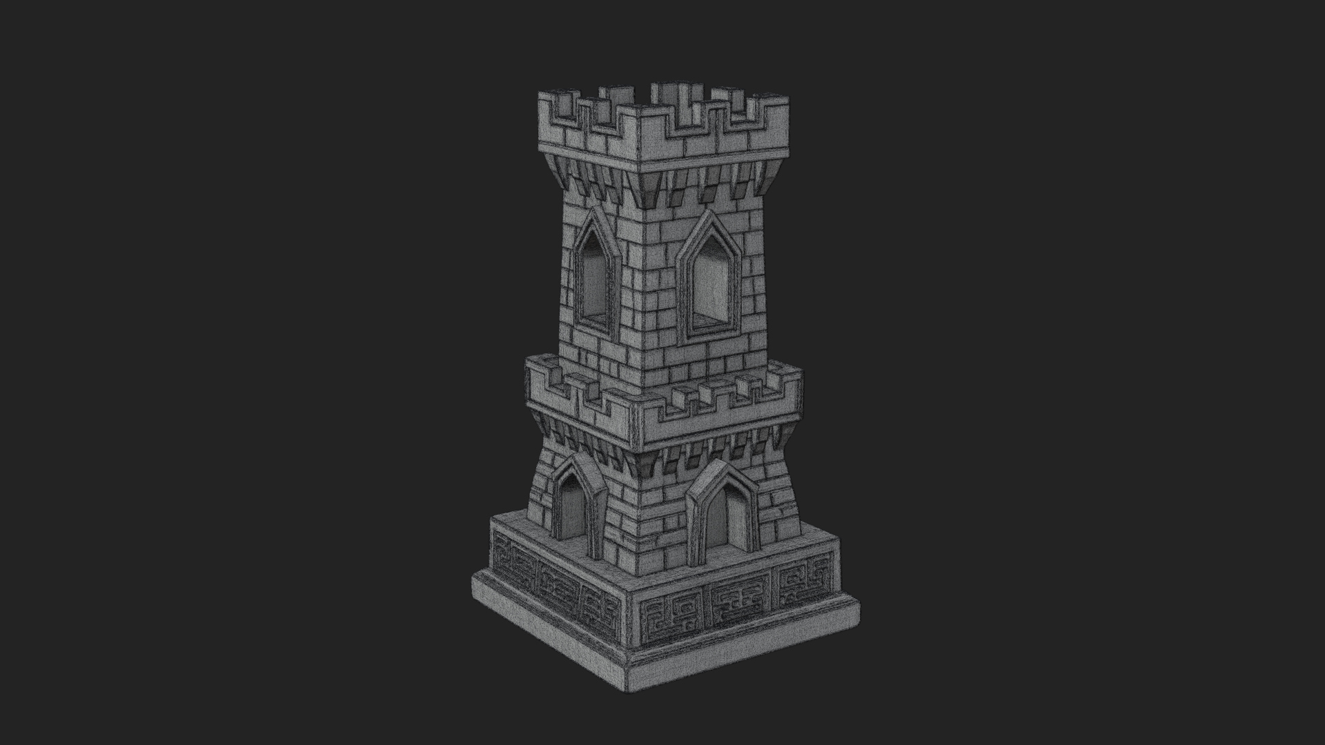 Castle Rook Chess Tower Design 18 3D Print Model 3D Model