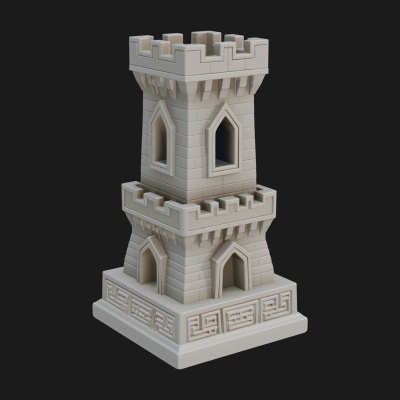 Castle Rook Chess Tower Design 18 3D Print Model