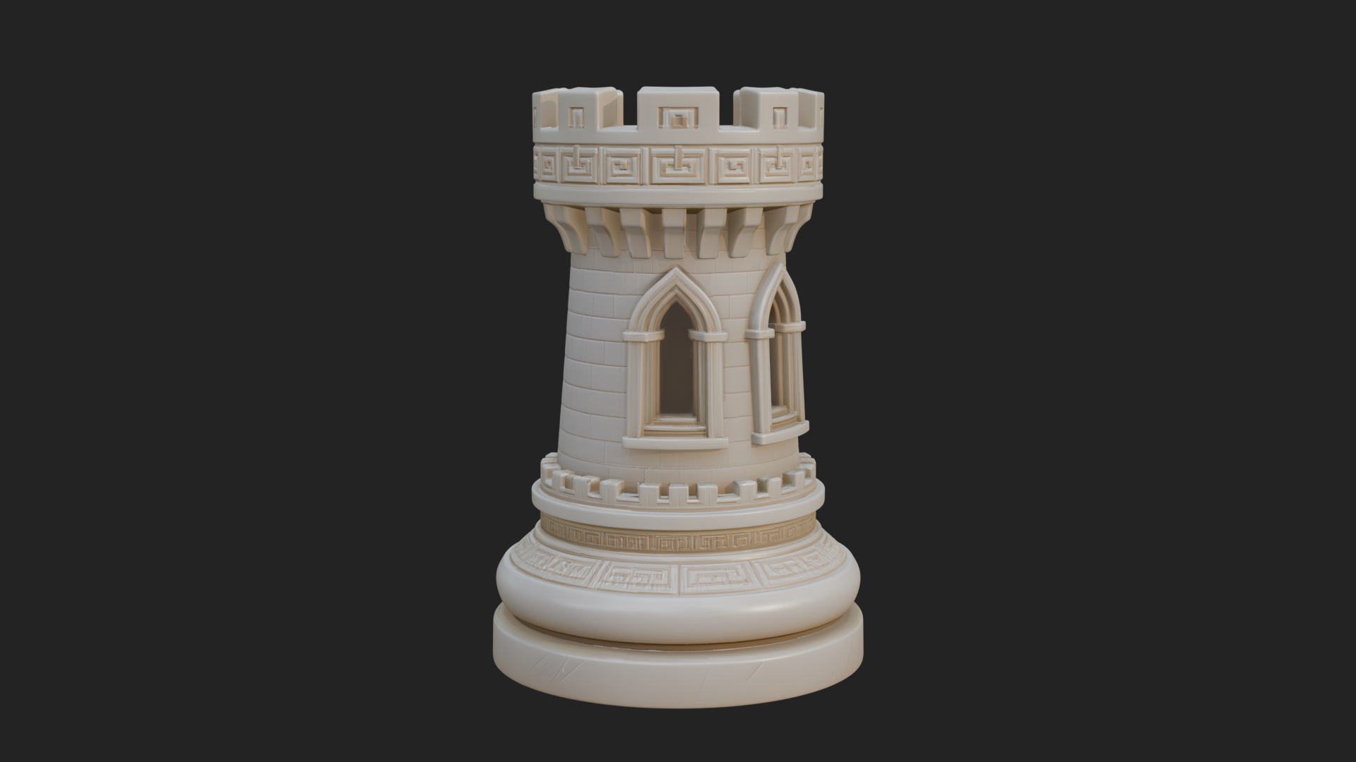 Castle Rook Chess Tower Design 19 3D Print Model 3D Model