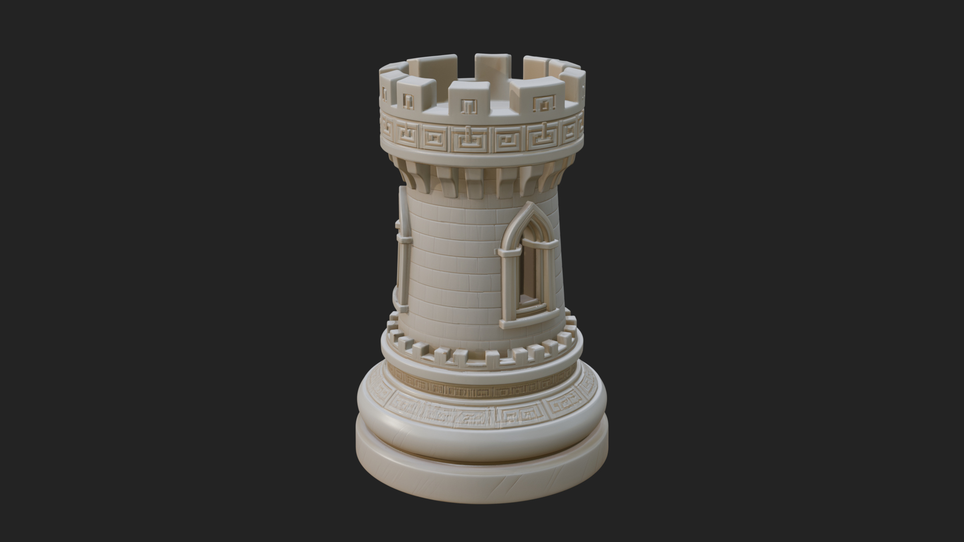 Castle Rook Chess Tower Design 19 3D Print Model 3D Model