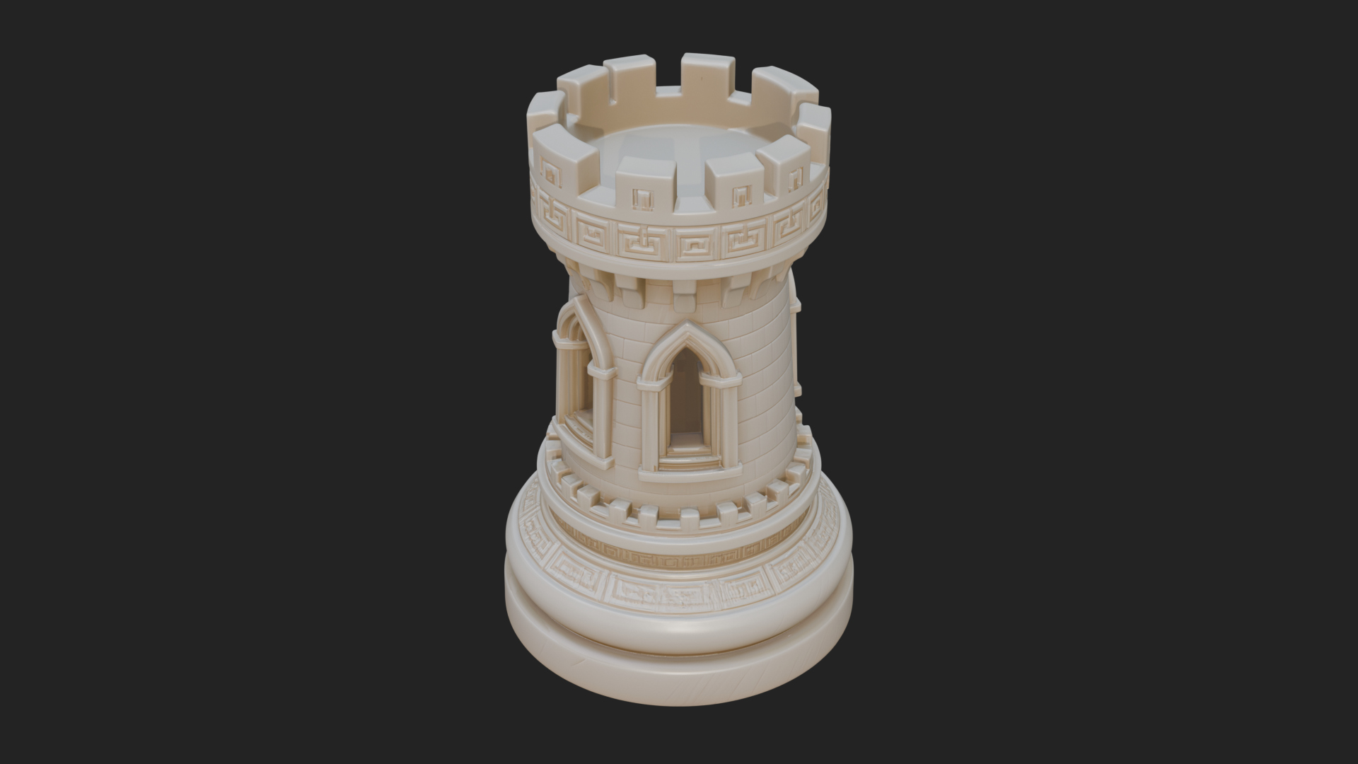 Castle Rook Chess Tower Design 19 3D Print Model 3D Model