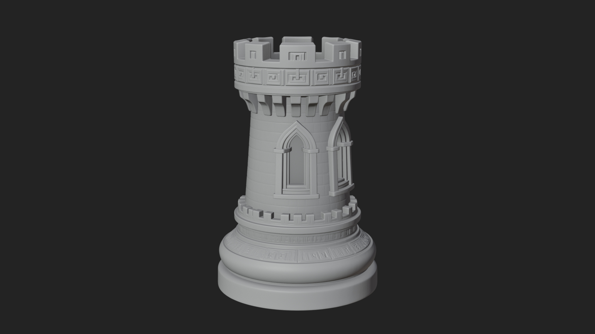 Castle Rook Chess Tower Design 19 3D Print Model 3D Model