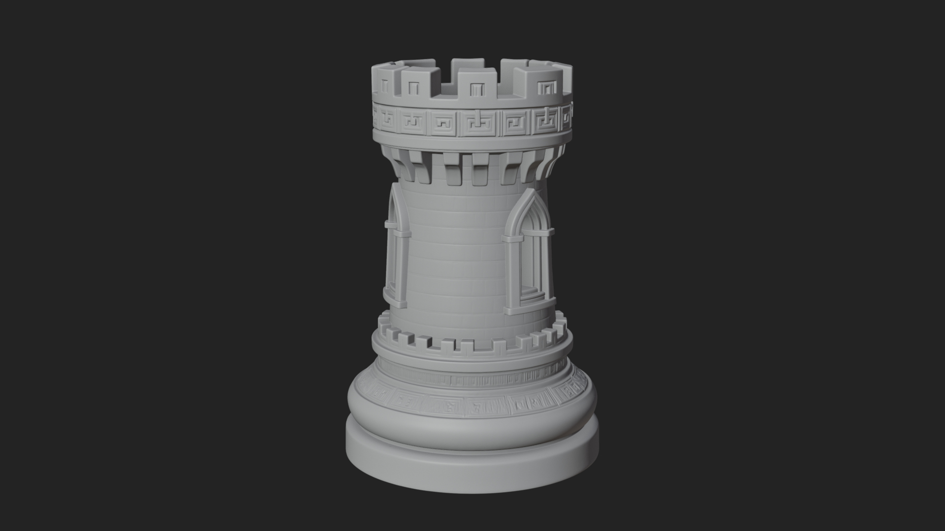 Castle Rook Chess Tower Design 19 3D Print Model 3D Model
