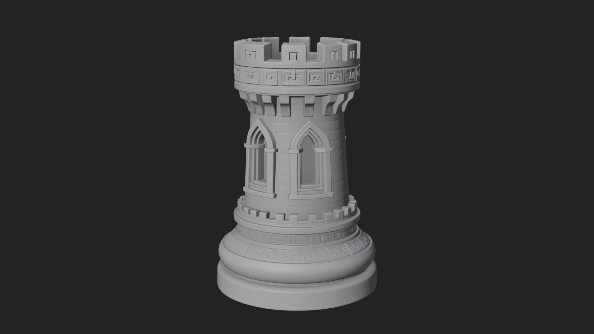 Castle Rook Chess Tower Design 19 3D Print Model 3D Model