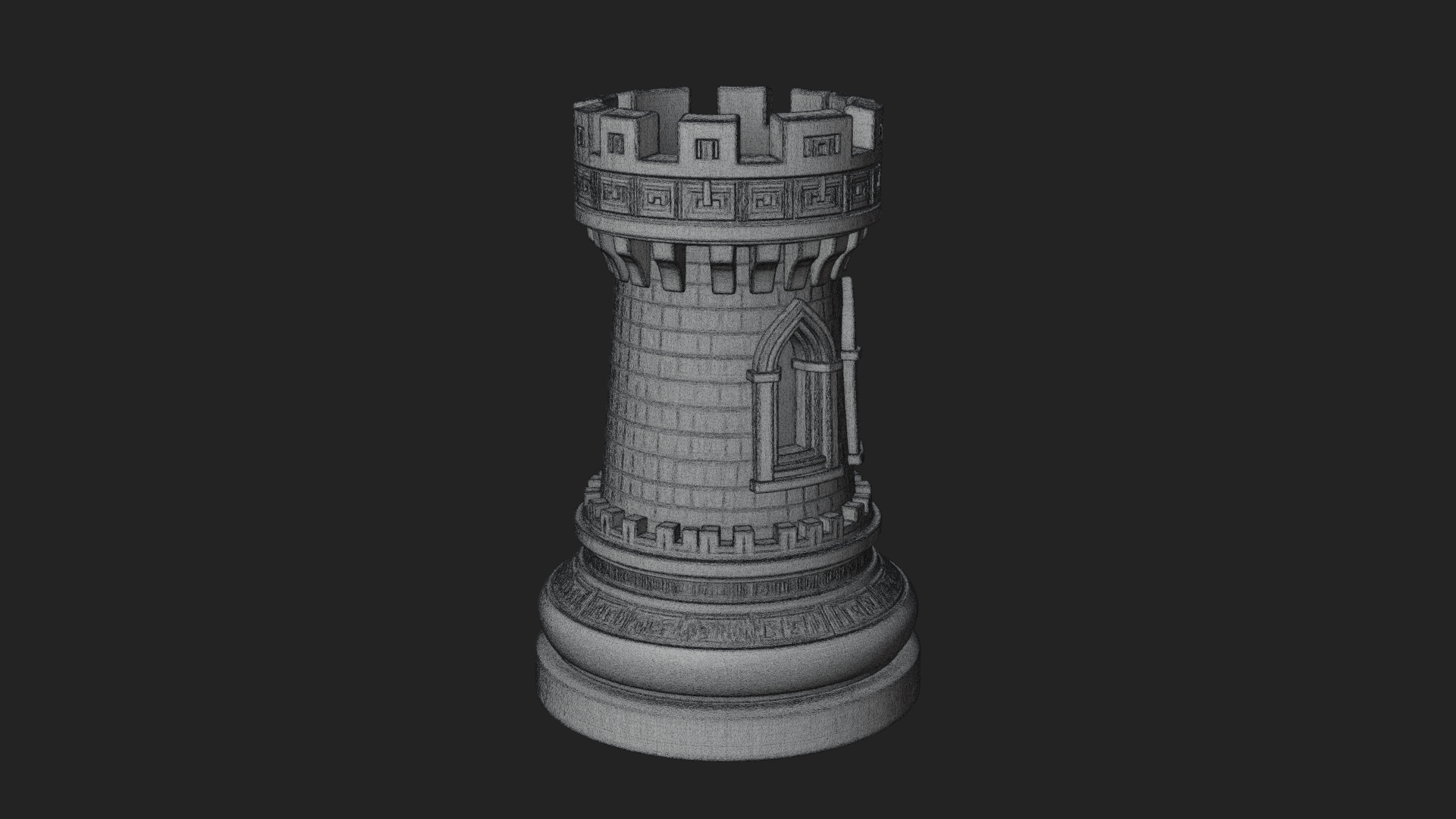 Castle Rook Chess Tower Design 19 3D Print Model 3D Model