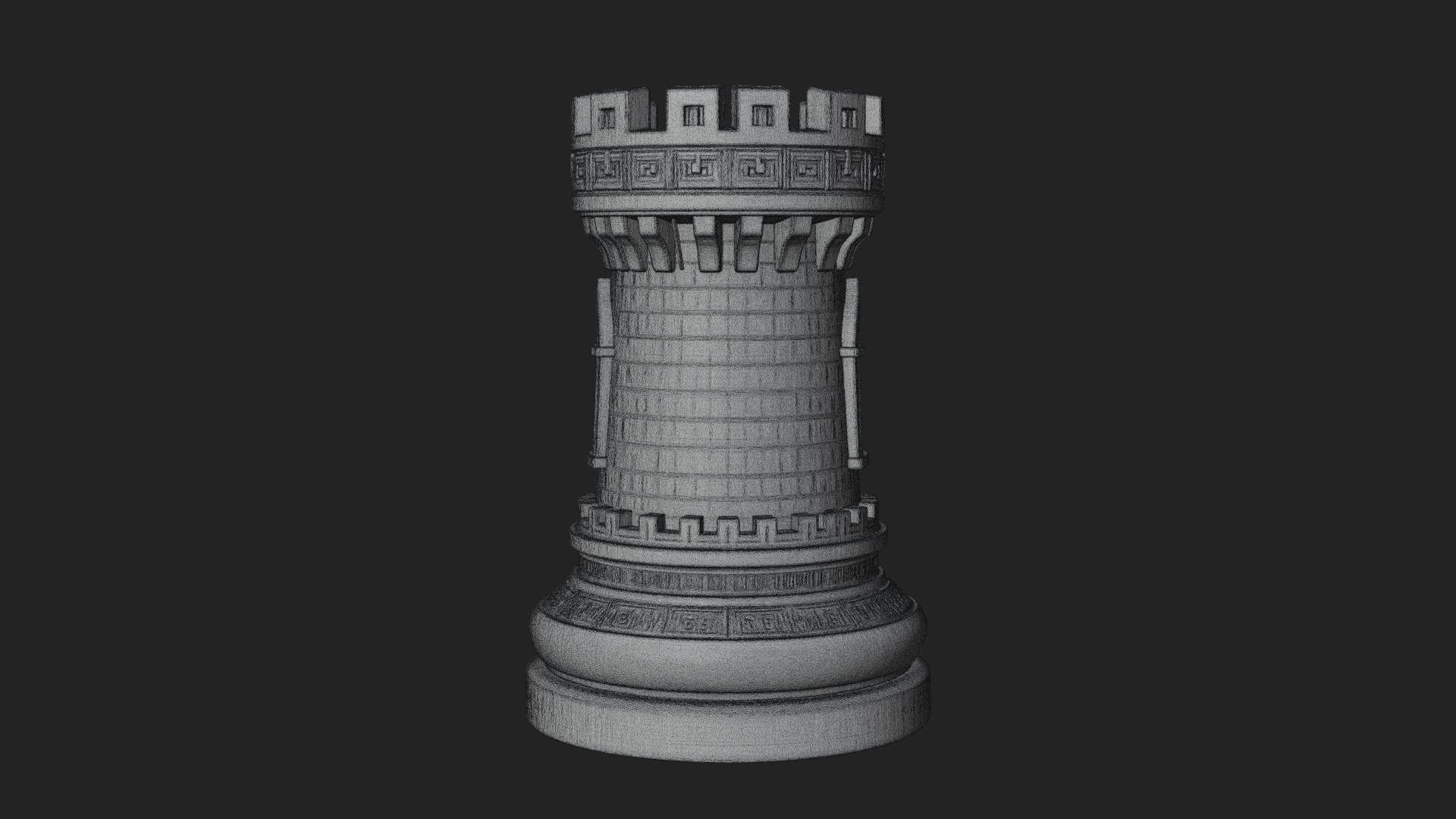 Castle Rook Chess Tower Design 19 3D Print Model 3D Model