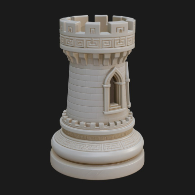 Castle Rook Chess Tower Design 19 3D Print Model