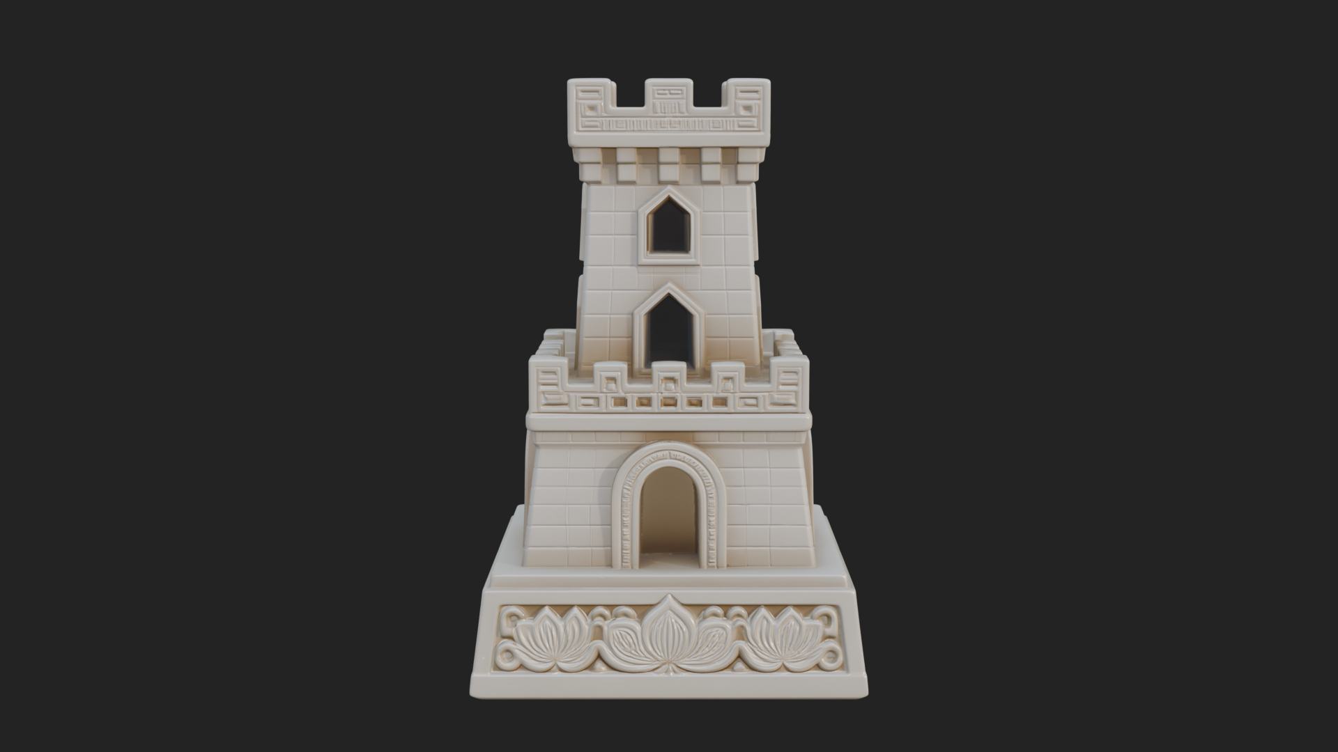 Castle Rook Chess Tower Design 2 3D Print Model 3D Model