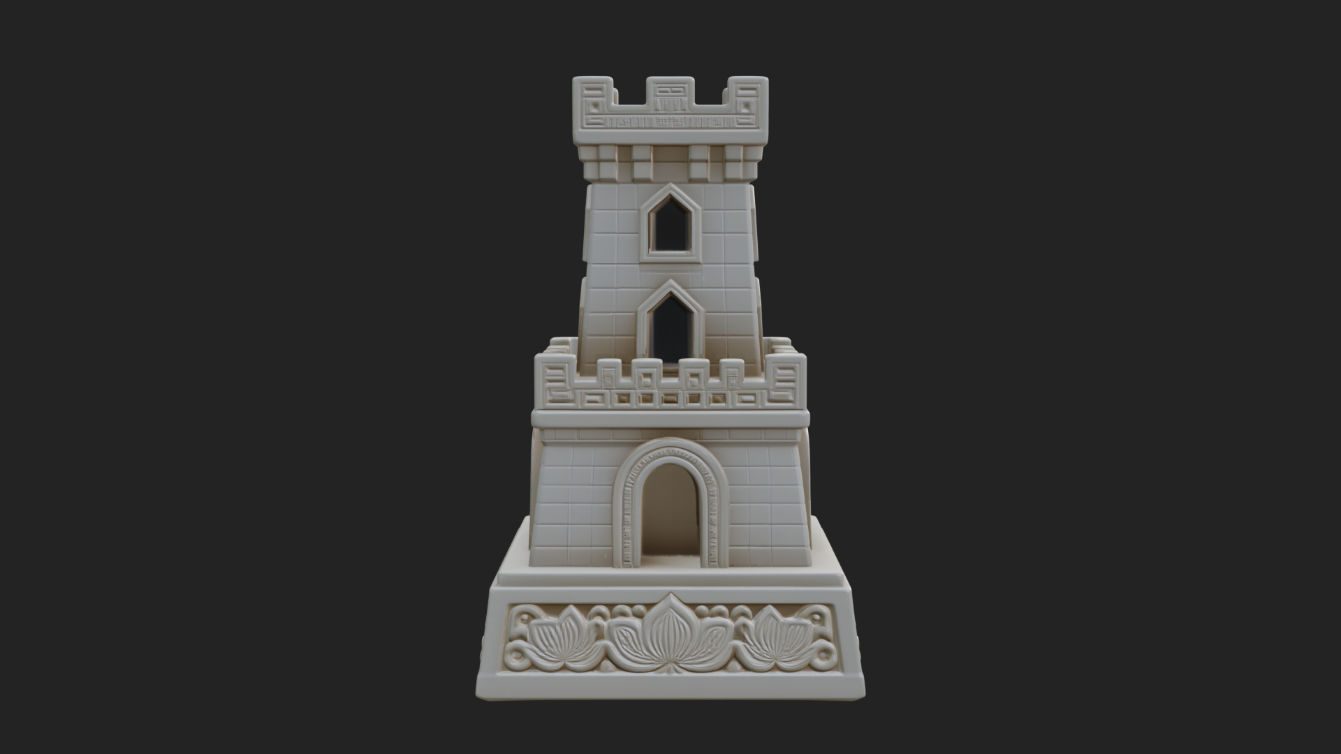 Castle Rook Chess Tower Design 2 3D Print Model 3D Model