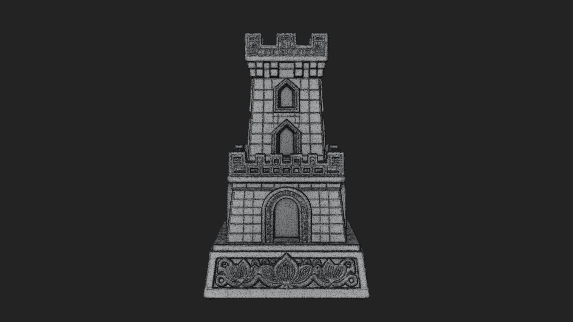 Castle Rook Chess Tower Design 2 3D Print Model 3D Model