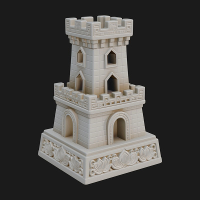 Castle Rook Chess Tower Design 2 3D Print Model