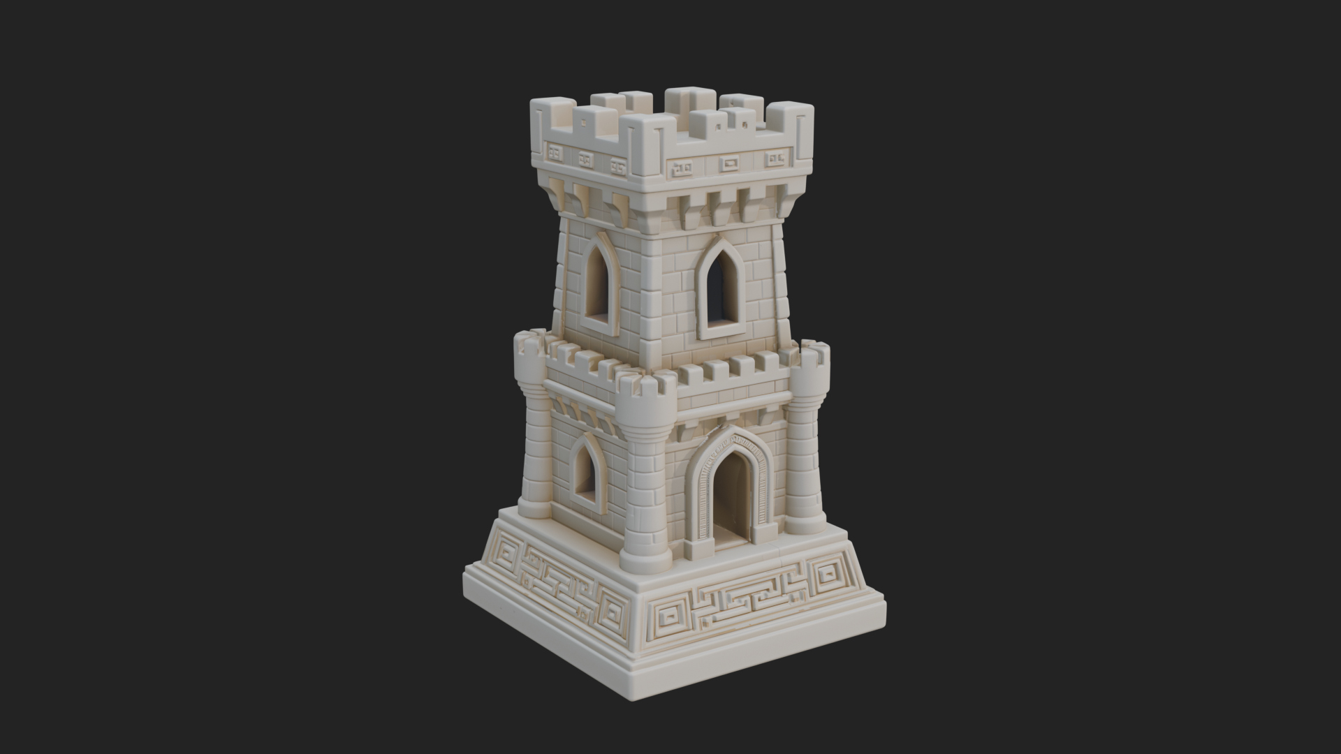 Castle Rook Chess Tower Design 20 3D Print Model 3D Model