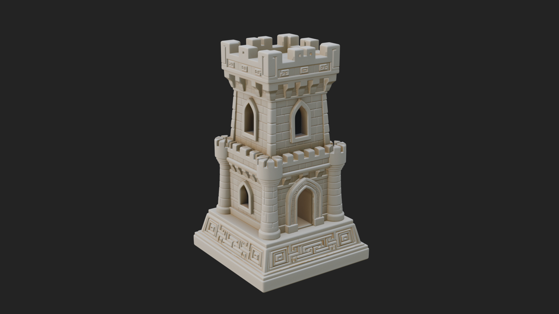 Castle Rook Chess Tower Design 20 3D Print Model 3D Model