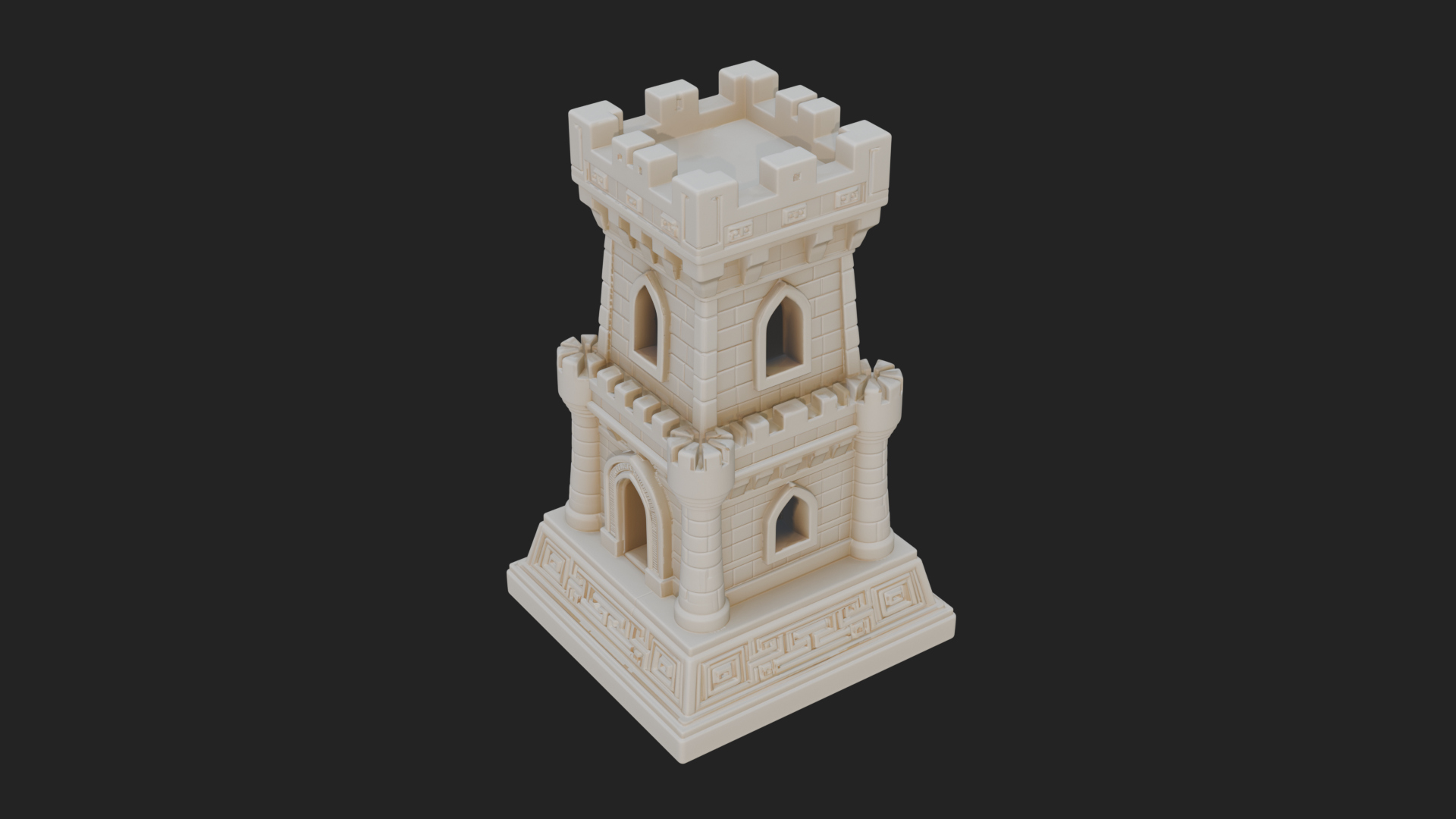Castle Rook Chess Tower Design 20 3D Print Model 3D Model