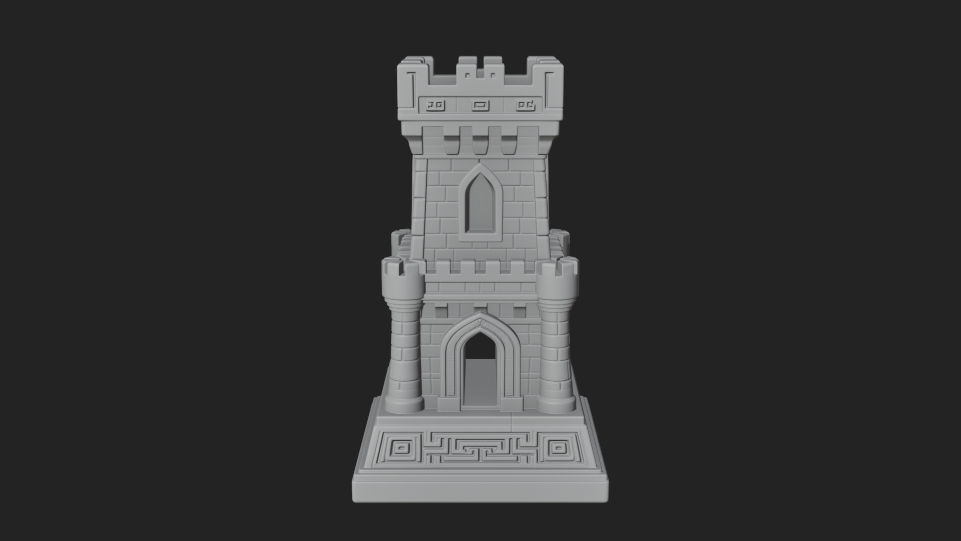 Castle Rook Chess Tower Design 20 3D Print Model 3D Model