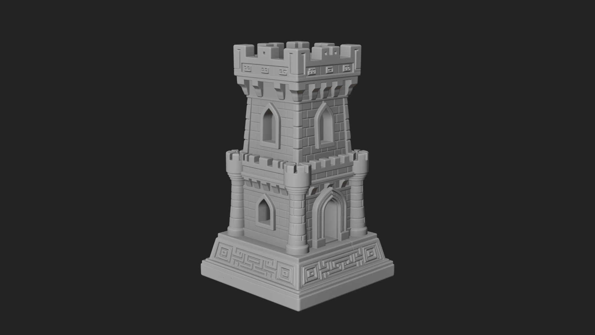 Castle Rook Chess Tower Design 20 3D Print Model 3D Model