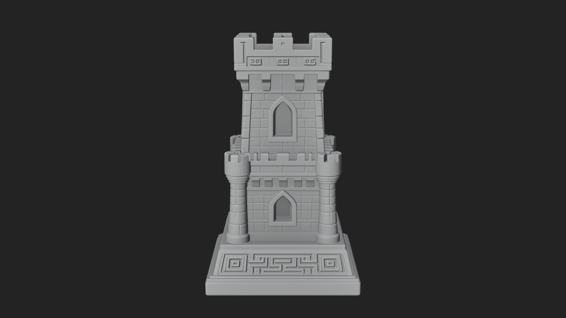 Castle Rook Chess Tower Design 20 3D Print Model 3D Model