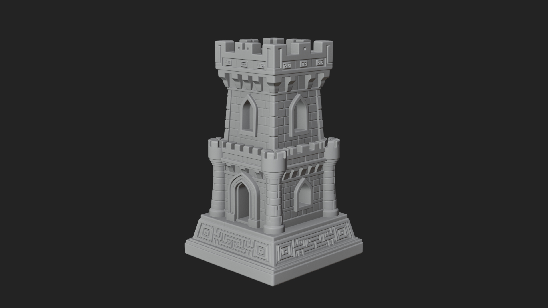 Castle Rook Chess Tower Design 20 3D Print Model 3D Model