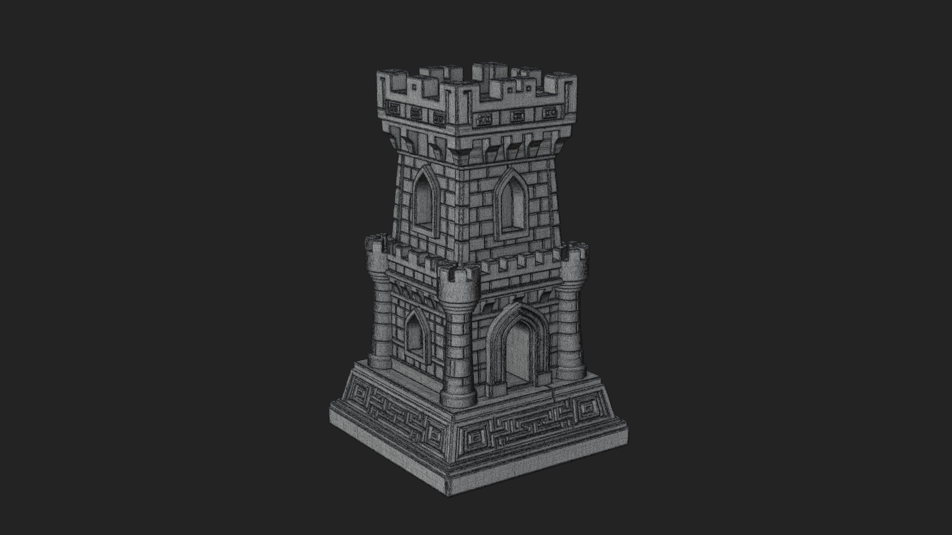 Castle Rook Chess Tower Design 20 3D Print Model 3D Model