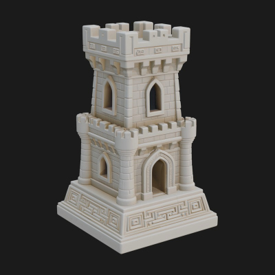 Castle Rook Chess Tower Design 20 3D Print Model