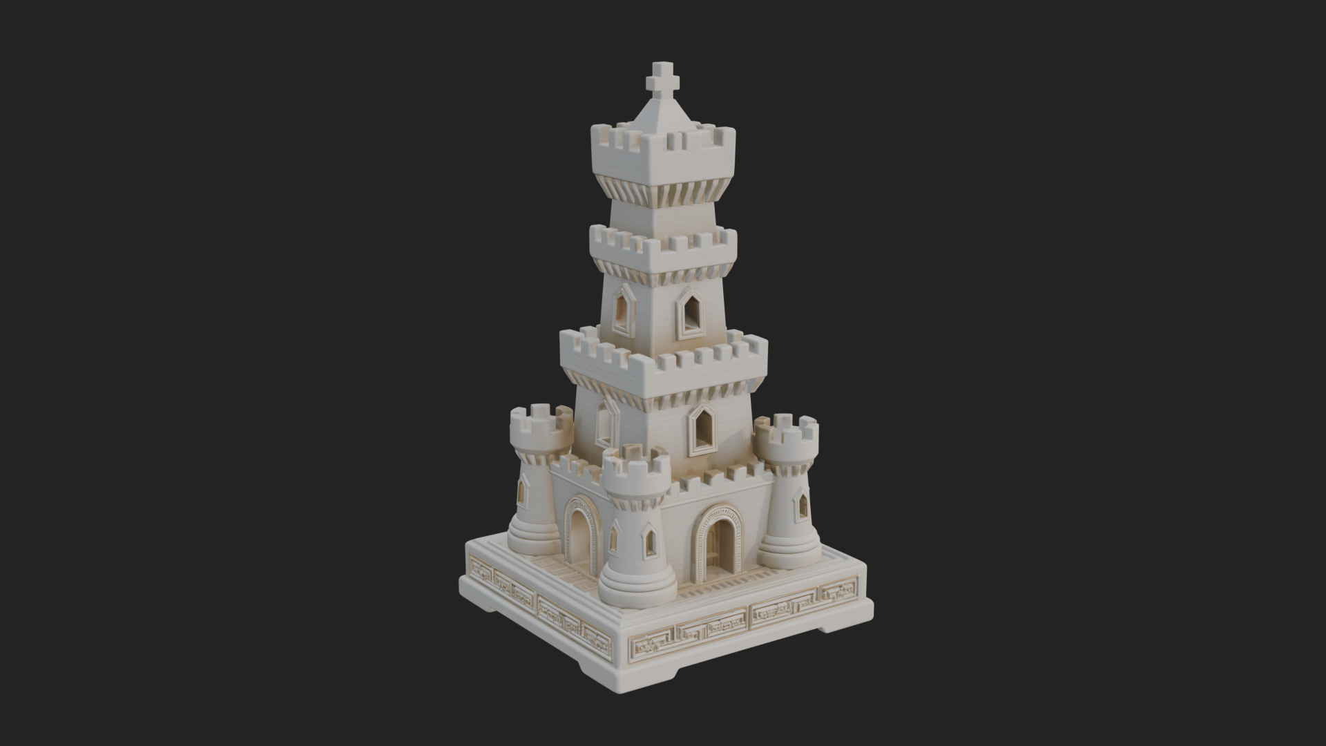Castle Rook Chess Tower Design 21 3D Print Model 3D Model