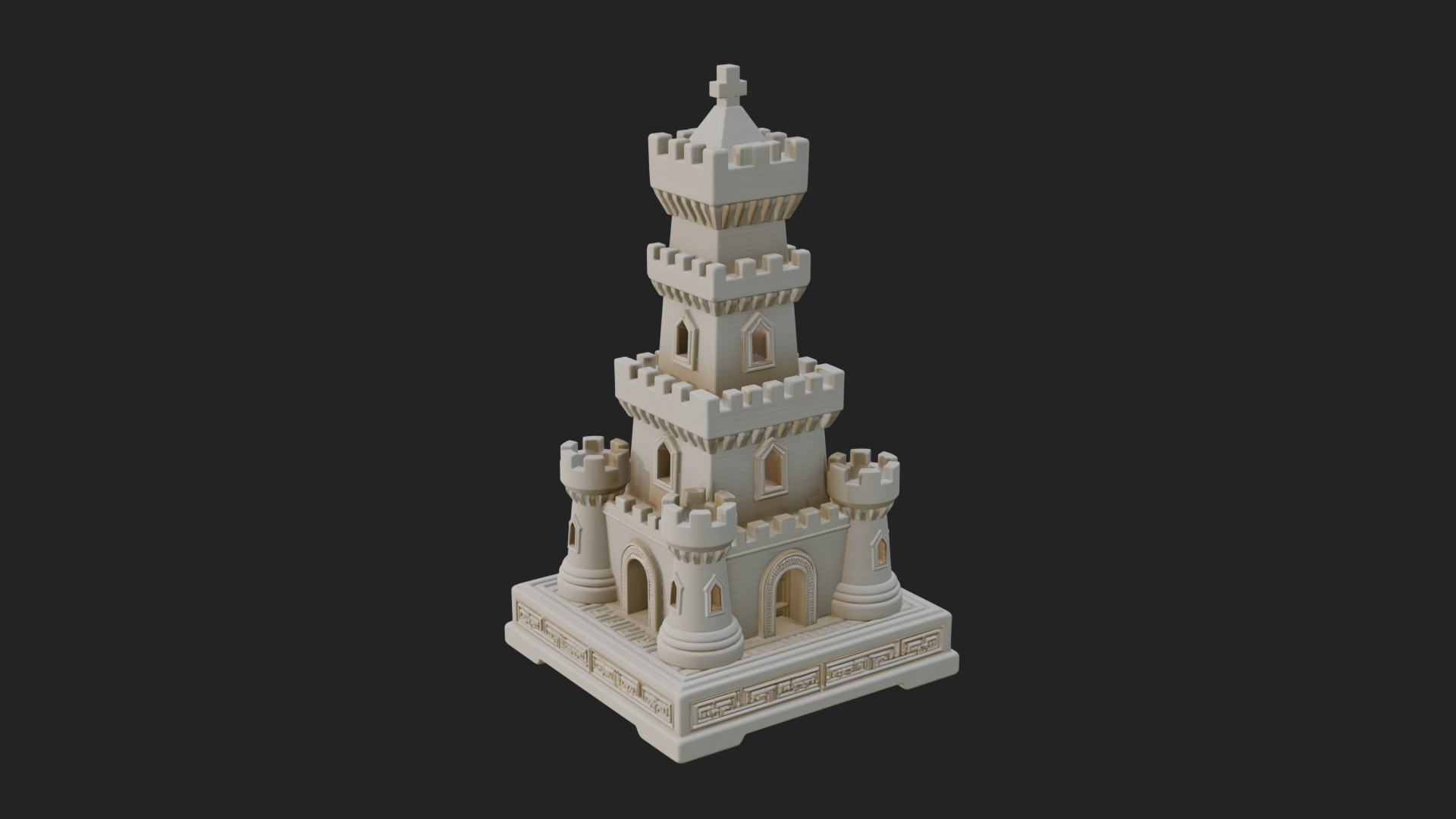 Castle Rook Chess Tower Design 21 3D Print Model 3D Model