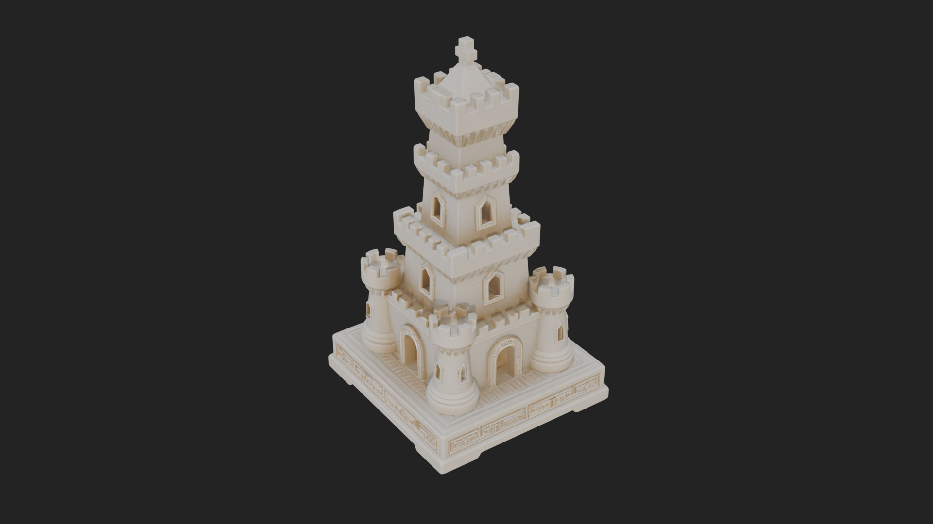 Castle Rook Chess Tower Design 21 3D Print Model 3D Model