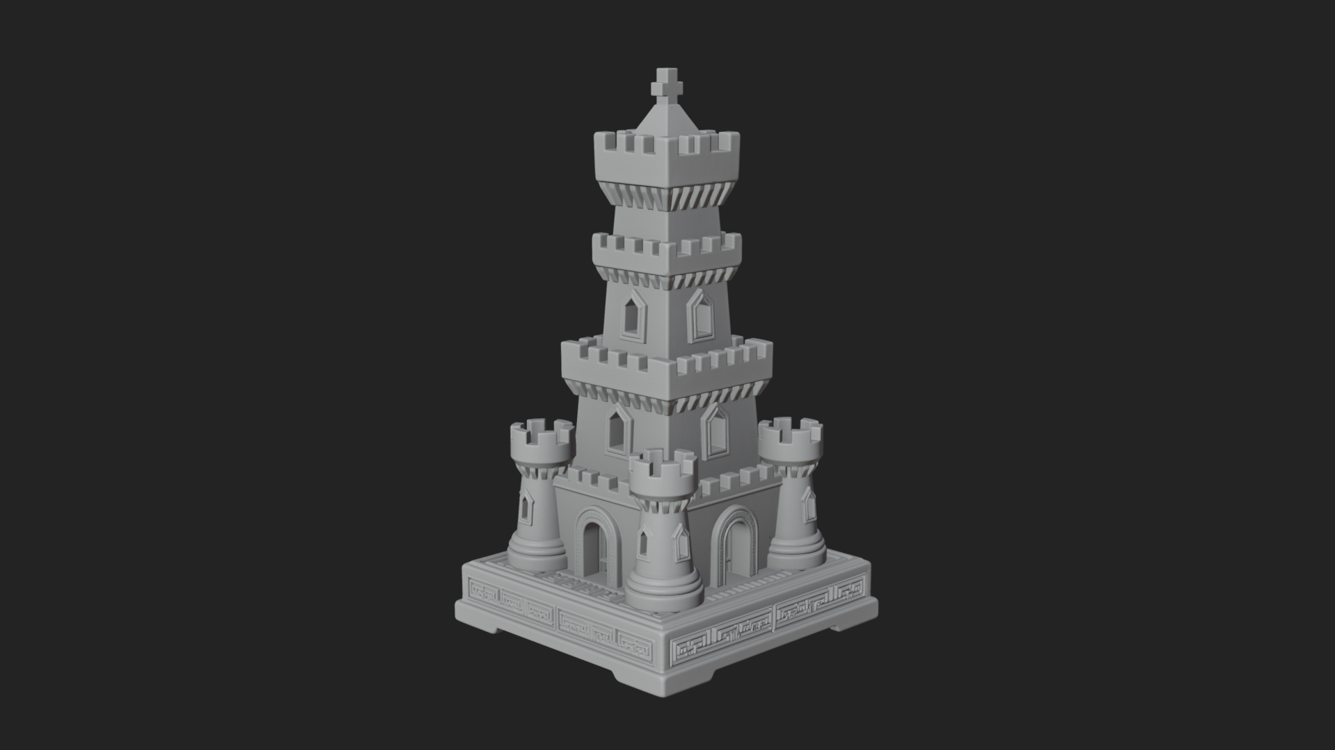 Castle Rook Chess Tower Design 21 3D Print Model 3D Model