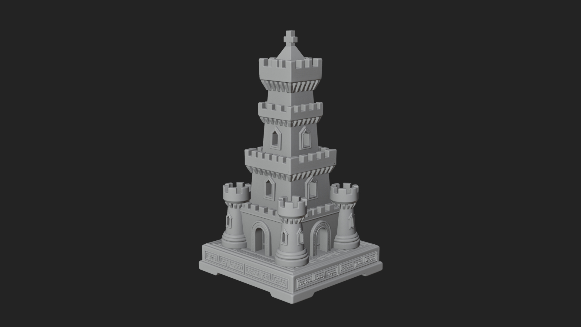 Castle Rook Chess Tower Design 21 3D Print Model 3D Model