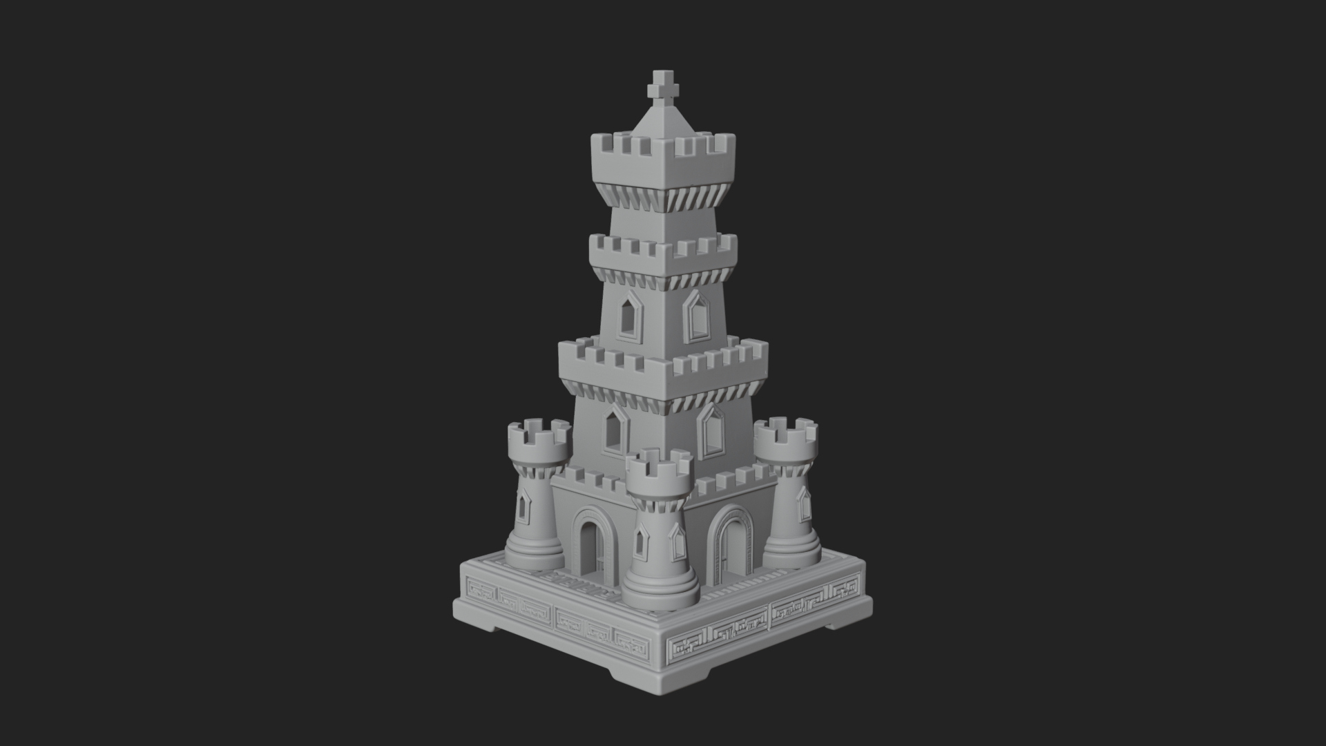 Castle Rook Chess Tower Design 21 3D Print Model 3D Model