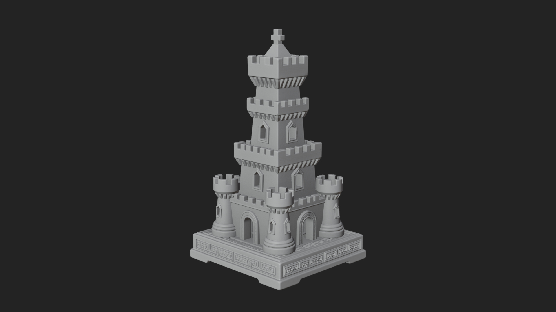 Castle Rook Chess Tower Design 21 3D Print Model 3D Model