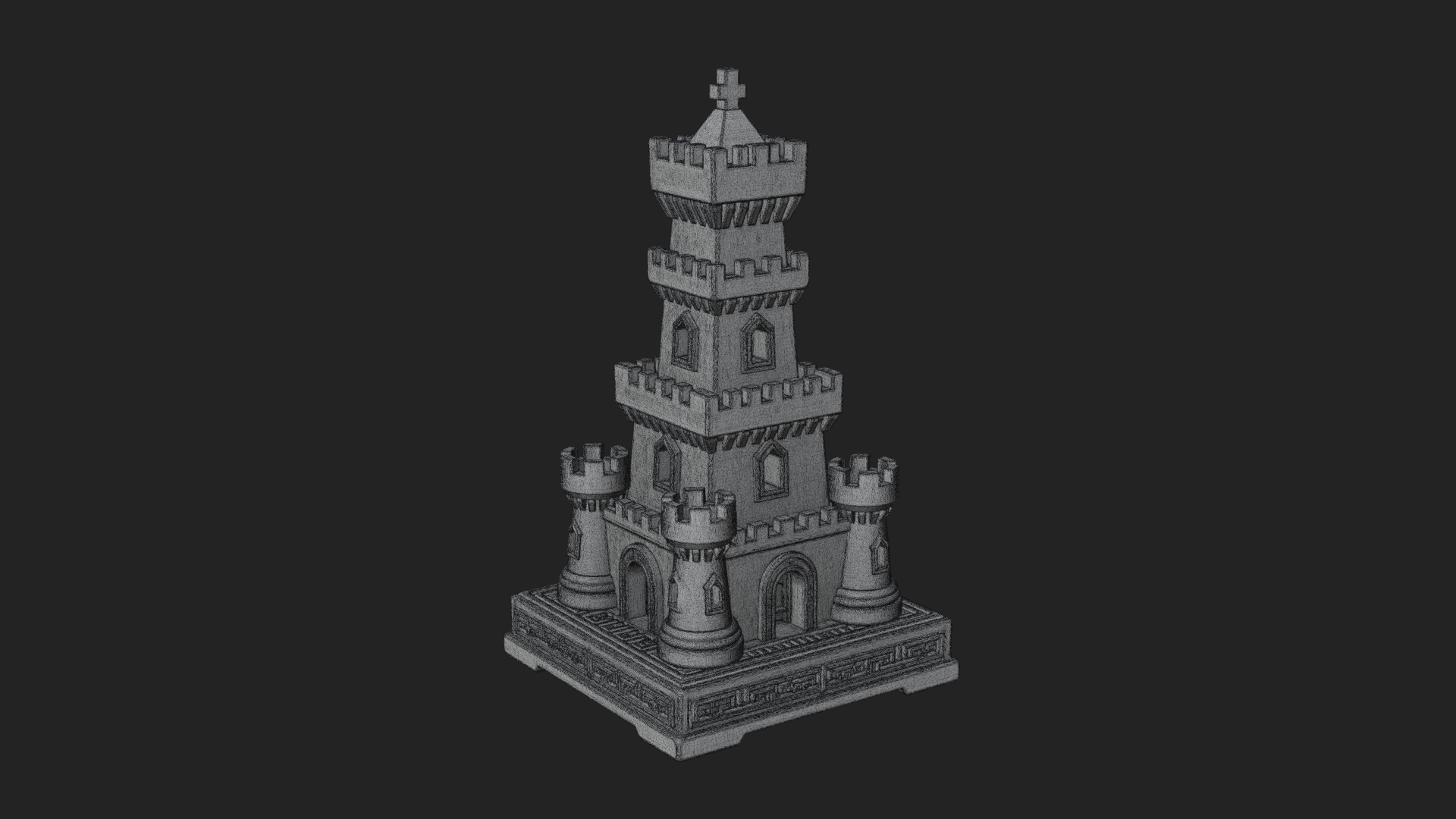 Castle Rook Chess Tower Design 21 3D Print Model 3D Model