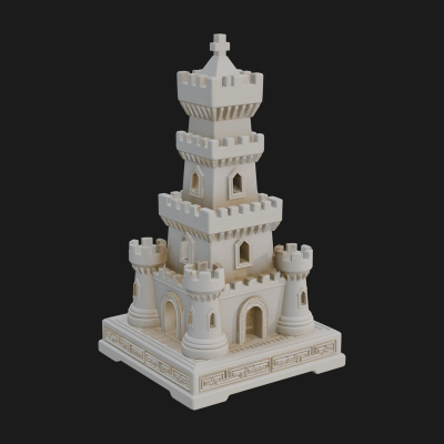 Castle Rook Chess Tower Design 21 3D Print Model