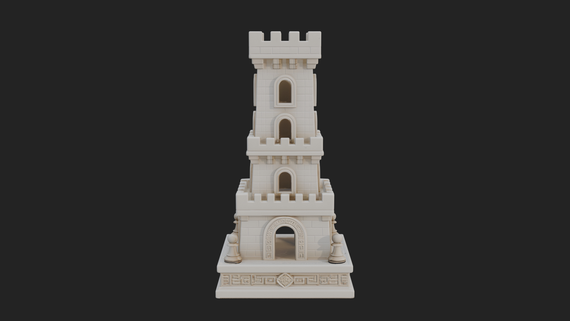 Castle Rook Chess Tower Design 22 3D Print Model 3D Model