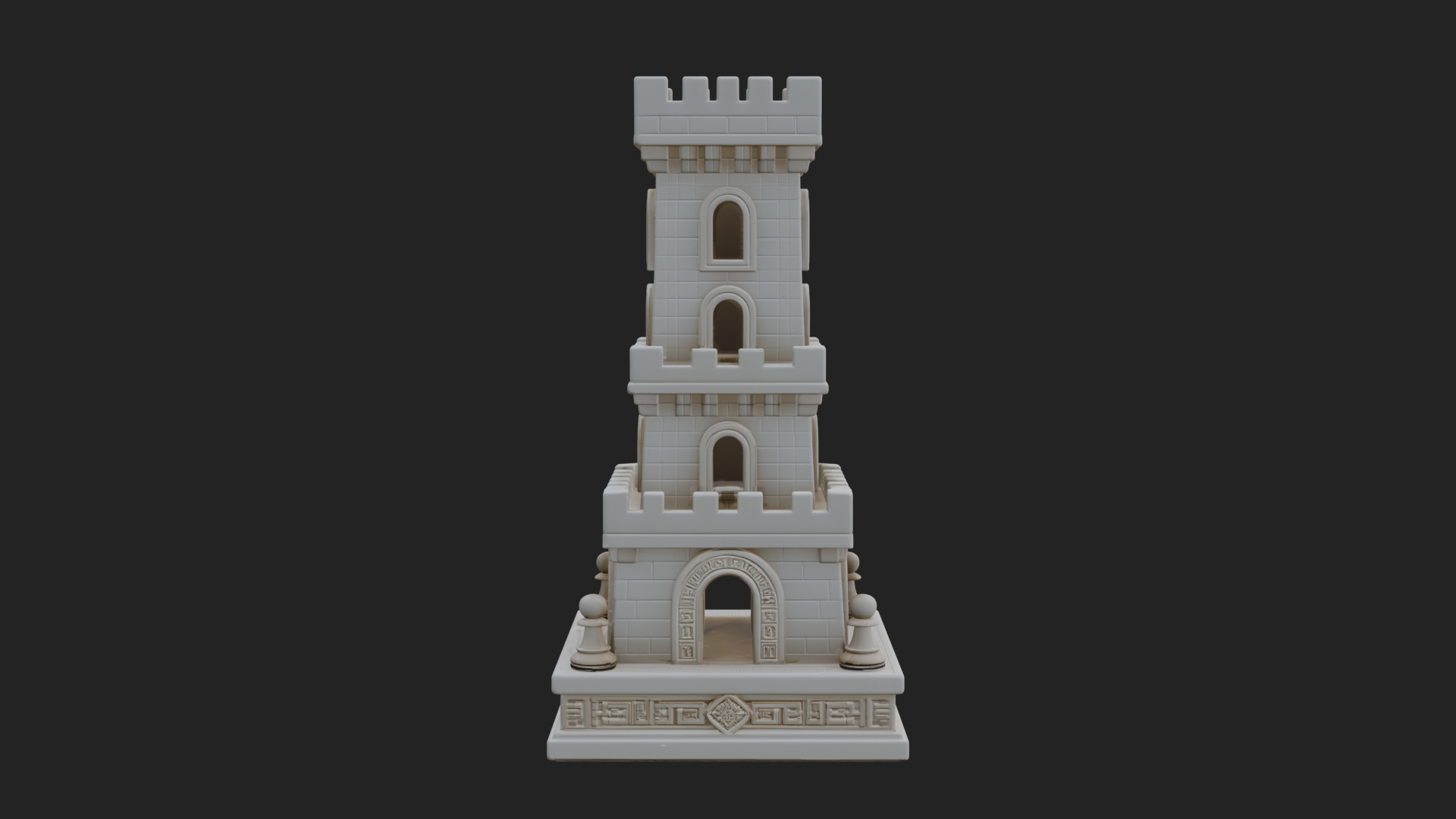 Castle Rook Chess Tower Design 22 3D Print Model 3D Model