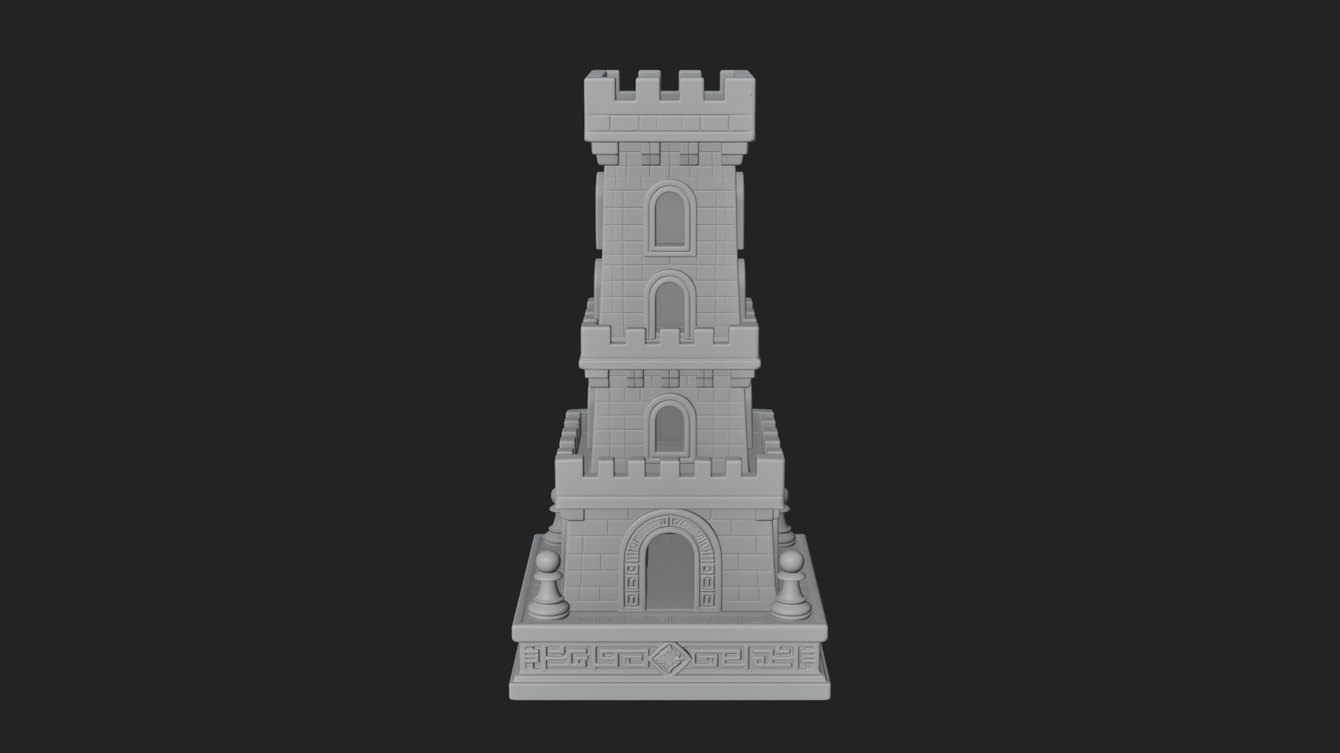 Castle Rook Chess Tower Design 22 3D Print Model 3D Model