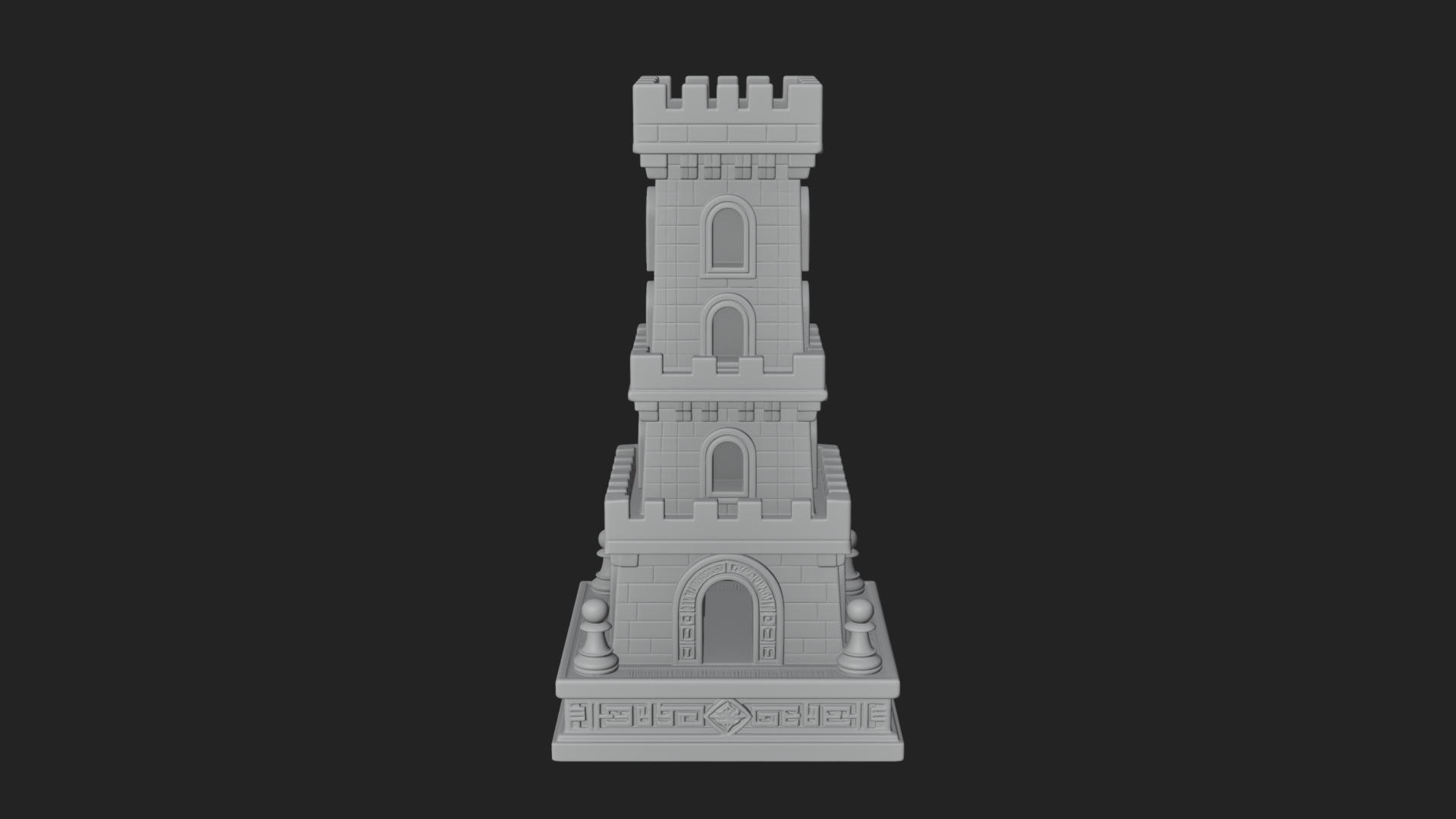 Castle Rook Chess Tower Design 22 3D Print Model 3D Model