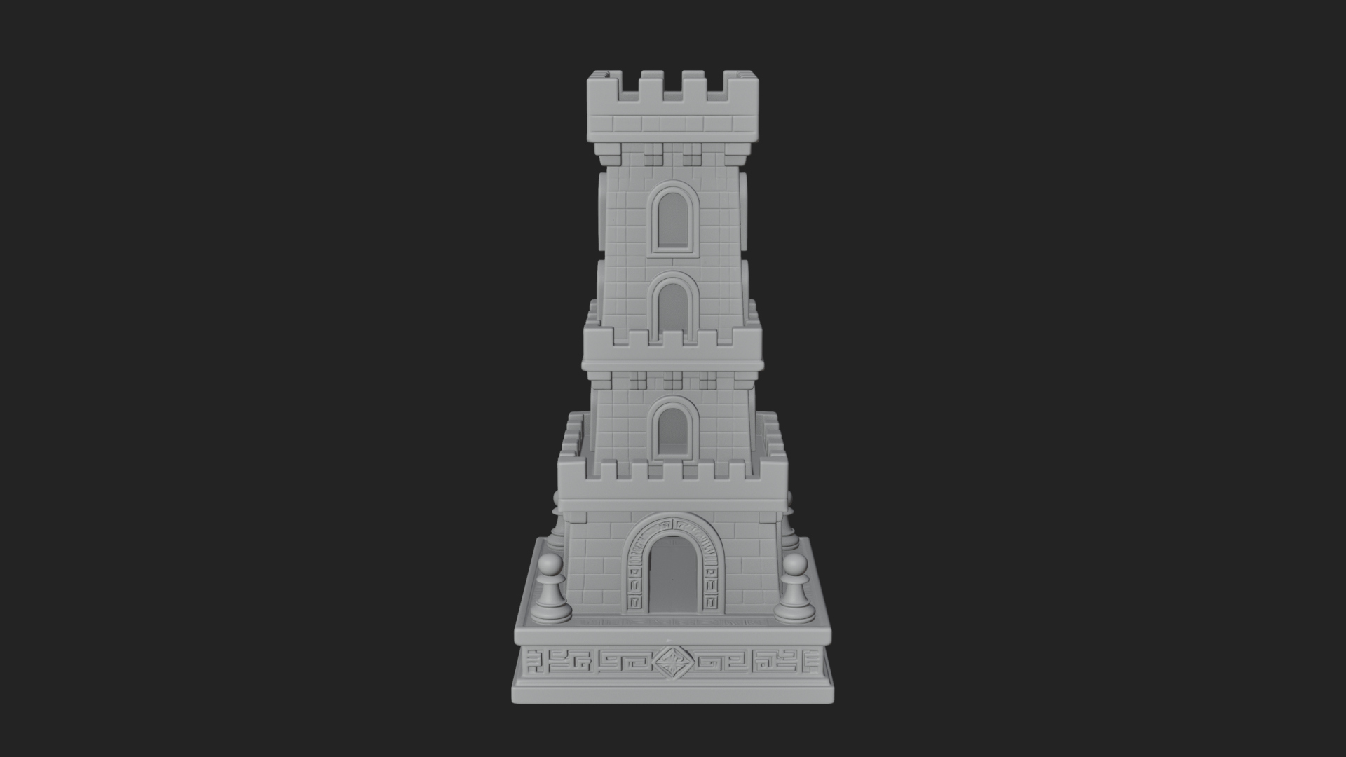 Castle Rook Chess Tower Design 22 3D Print Model 3D Model