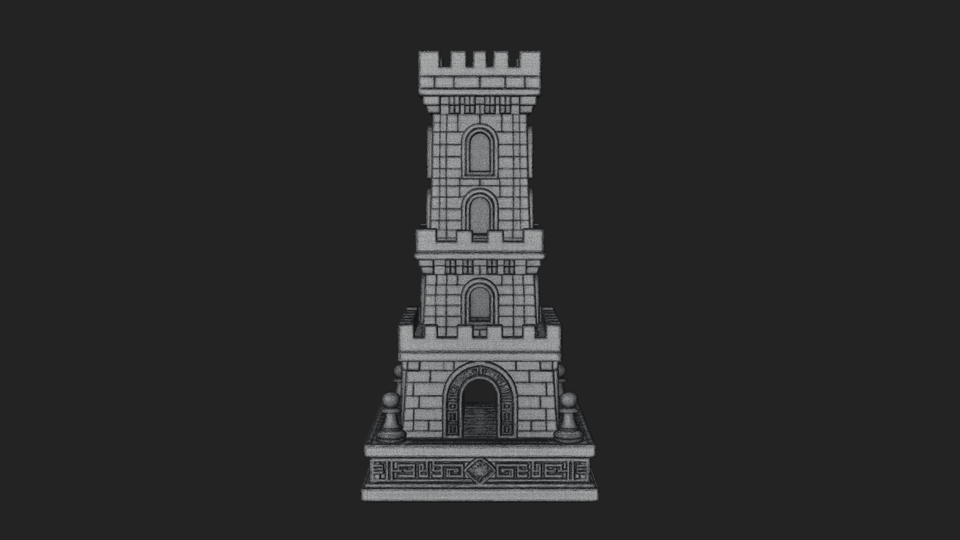 Castle Rook Chess Tower Design 22 3D Print Model 3D Model