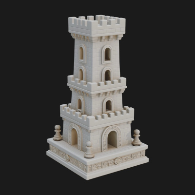 Castle Rook Chess Tower Design 22 3D Print Model