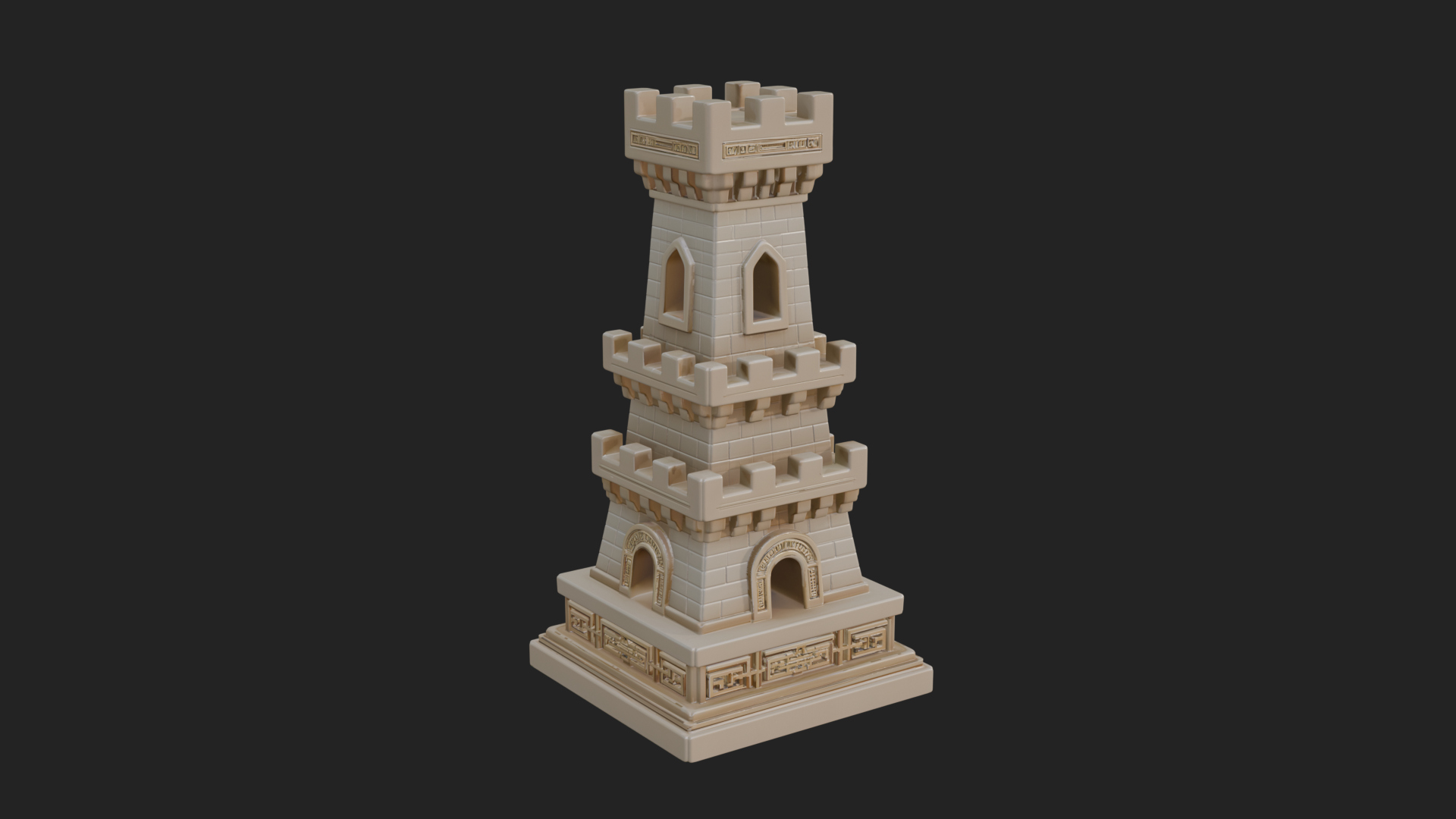 Castle Rook Chess Tower Design 23 3D Print Model 3D Model
