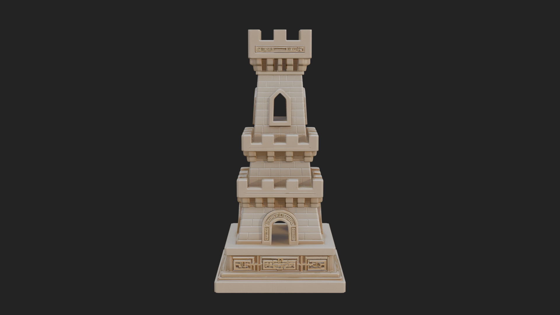 Castle Rook Chess Tower Design 23 3D Print Model 3D Model