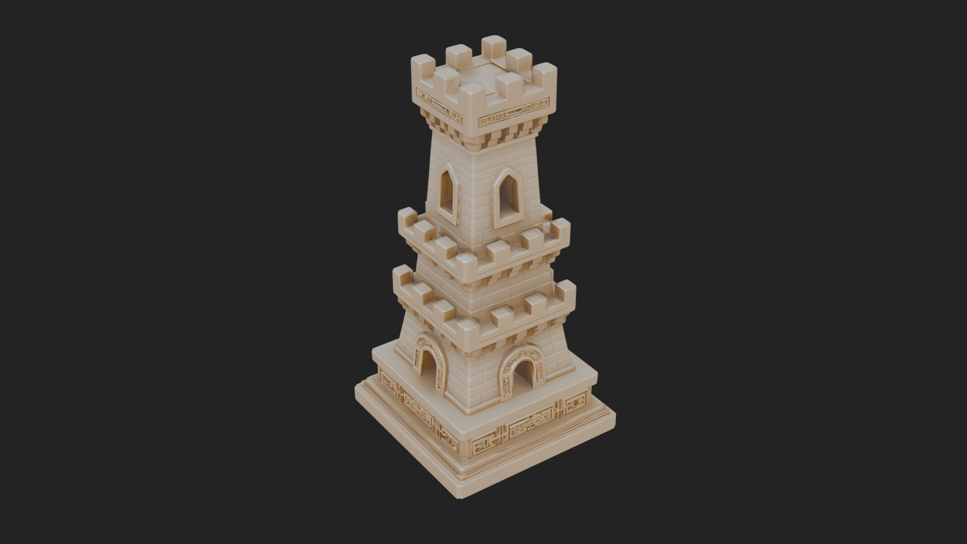 Castle Rook Chess Tower Design 23 3D Print Model 3D Model