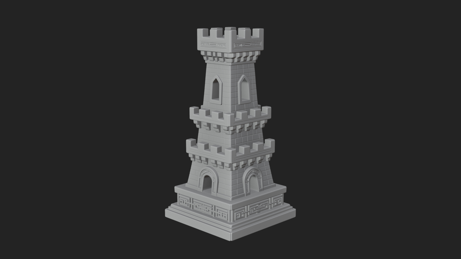 Castle Rook Chess Tower Design 23 3D Print Model 3D Model